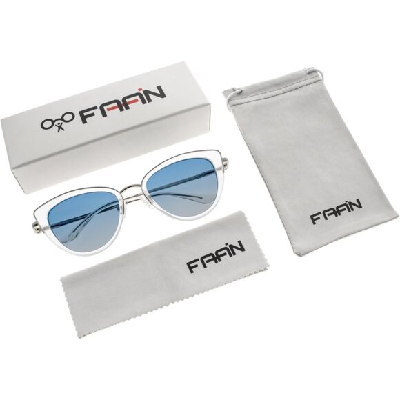 ✨Women\'s Blue Retro Big Frame Cat Eye Polarized with Spring Hinge Sunglasses main image 5